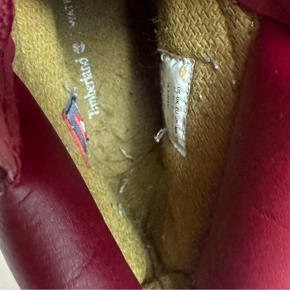 ♦️ MOVING SALE FINAL PRICE Timberland Red Suede Boots Men’s Size 7 women’s 8.5 - Picture 9 of 12